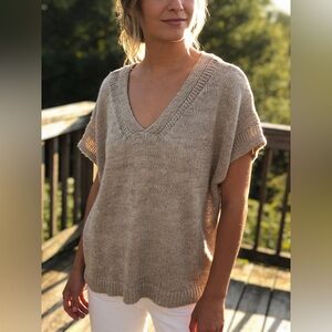 Melissa Paige Tan V-Neck Sweater